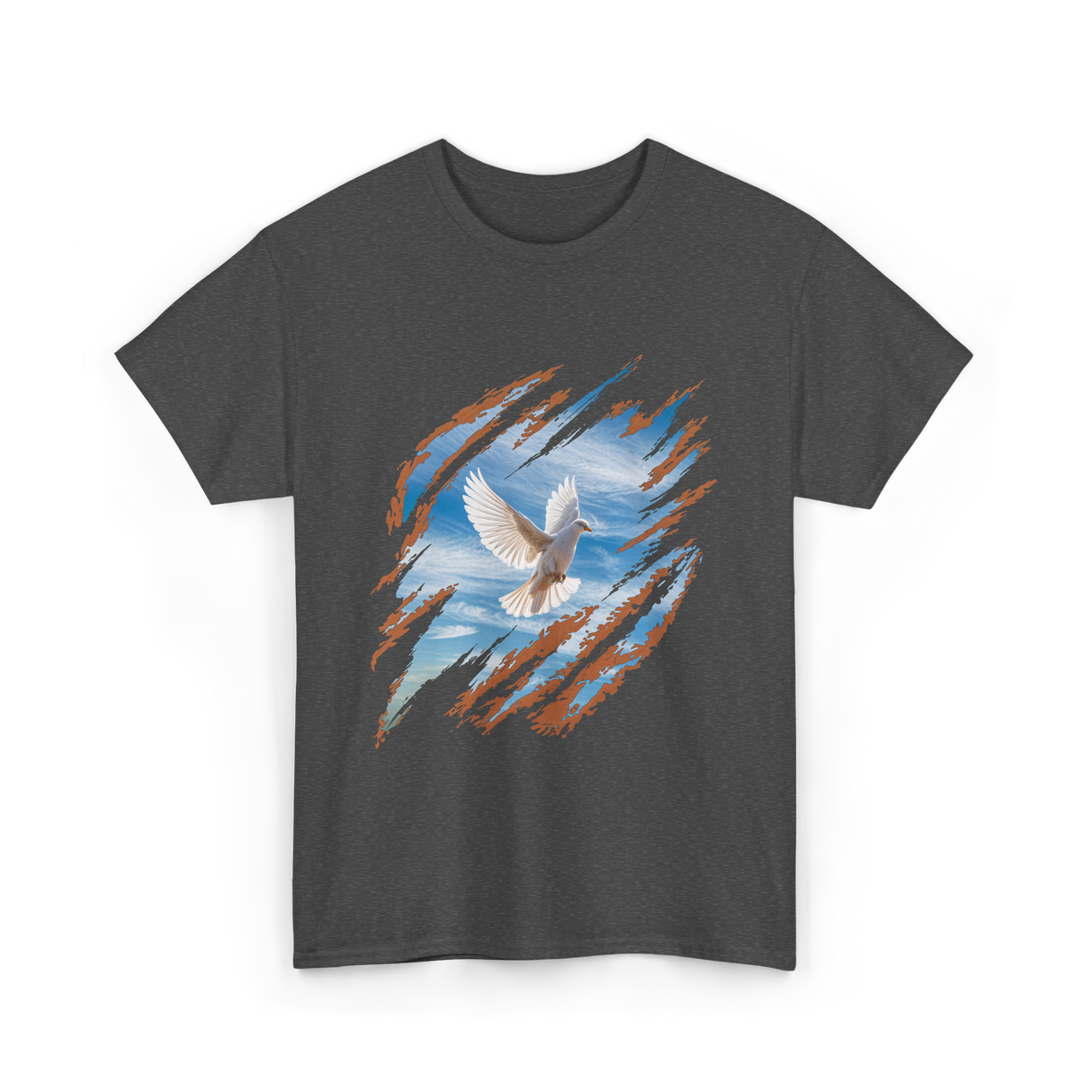 Holy Spirit Dove Christian T-Shirt - Dark Heather