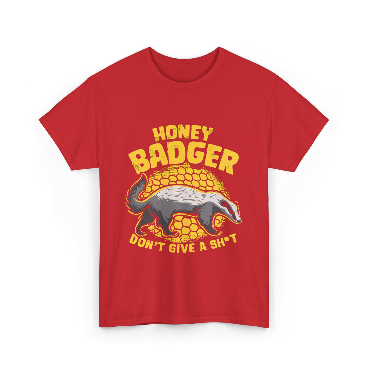 Honey Badger Don't Give Badger T-Shirt - Red