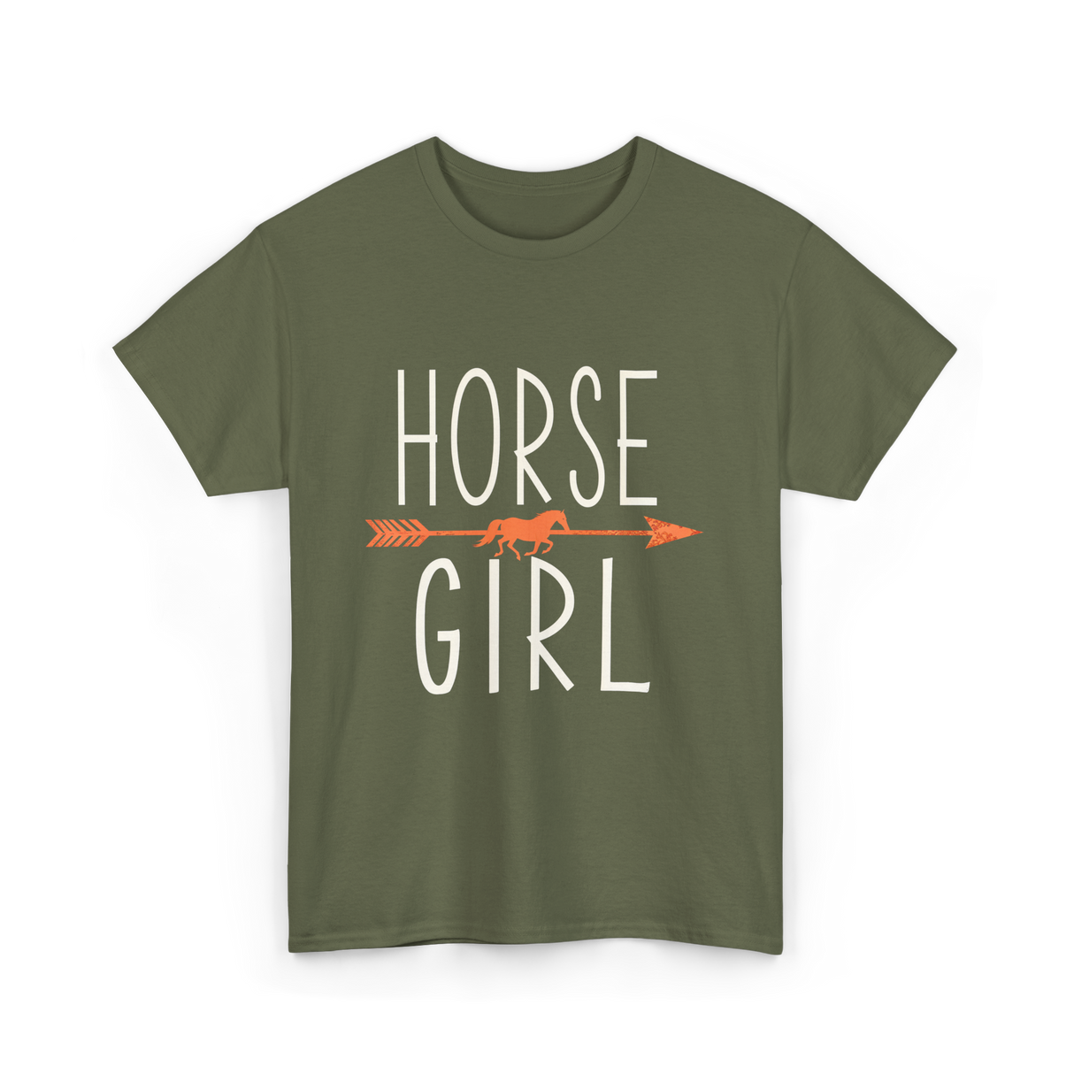 Horse Girl Equestrian T-Shirt - Military Green