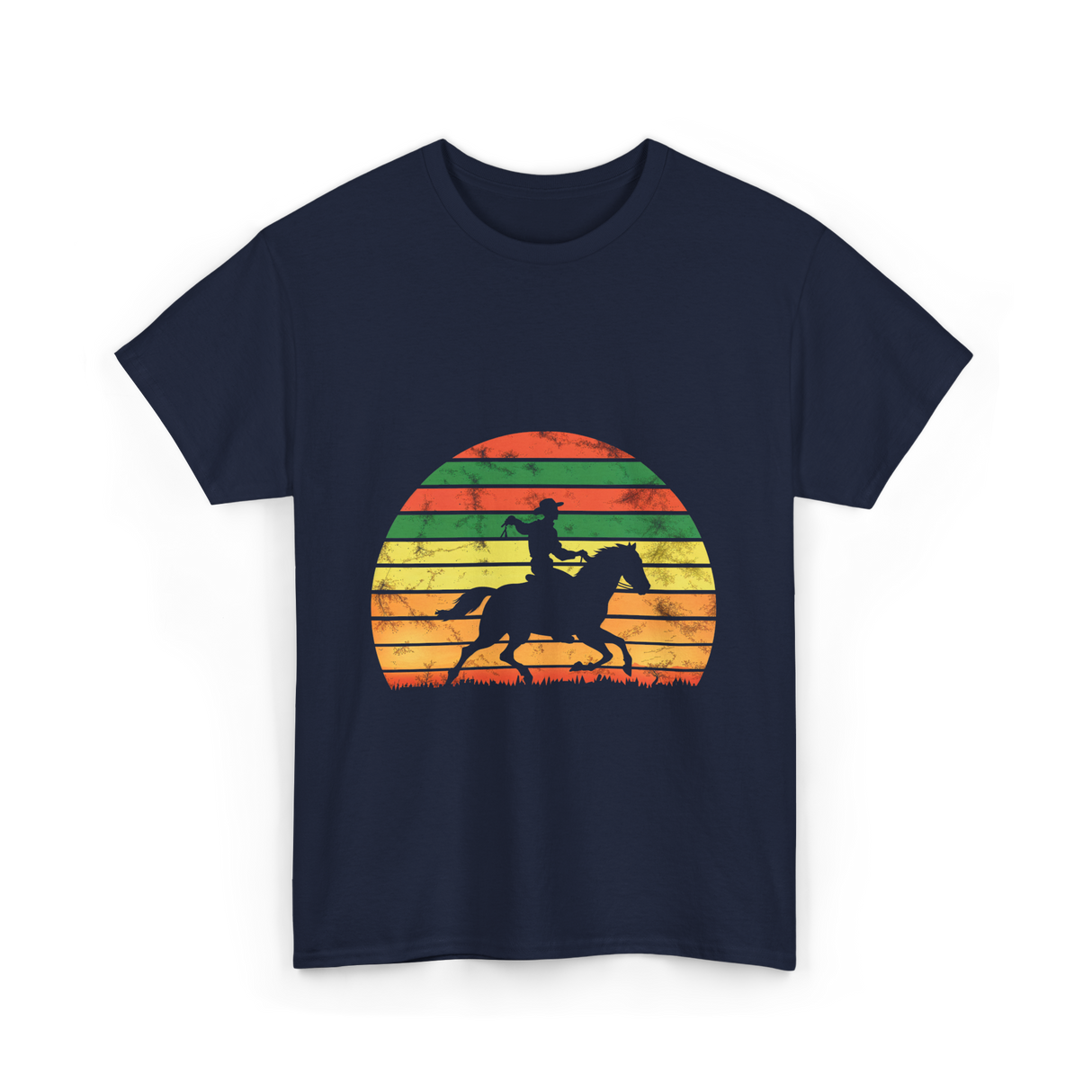 Horse Riding Cowboy Ranch T-Shirt - Navy