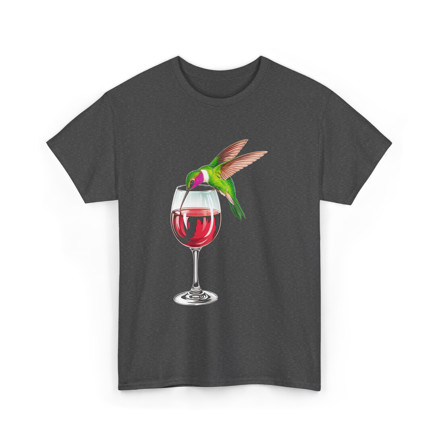 Hummingbird Wine Bird Spirit Animal T-Shirt - Dark Heather