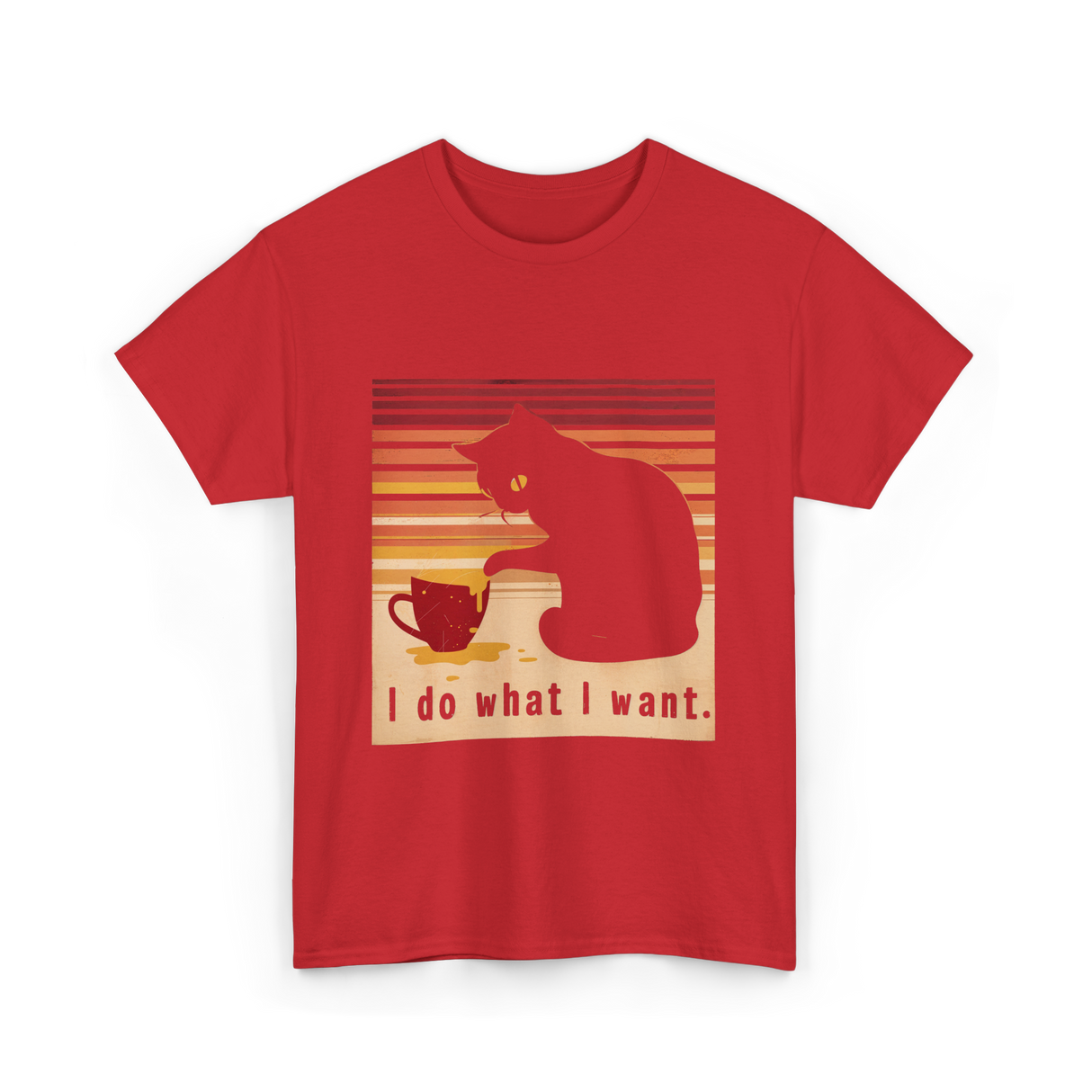 I Do What I Want Cat T-Shirt - Red