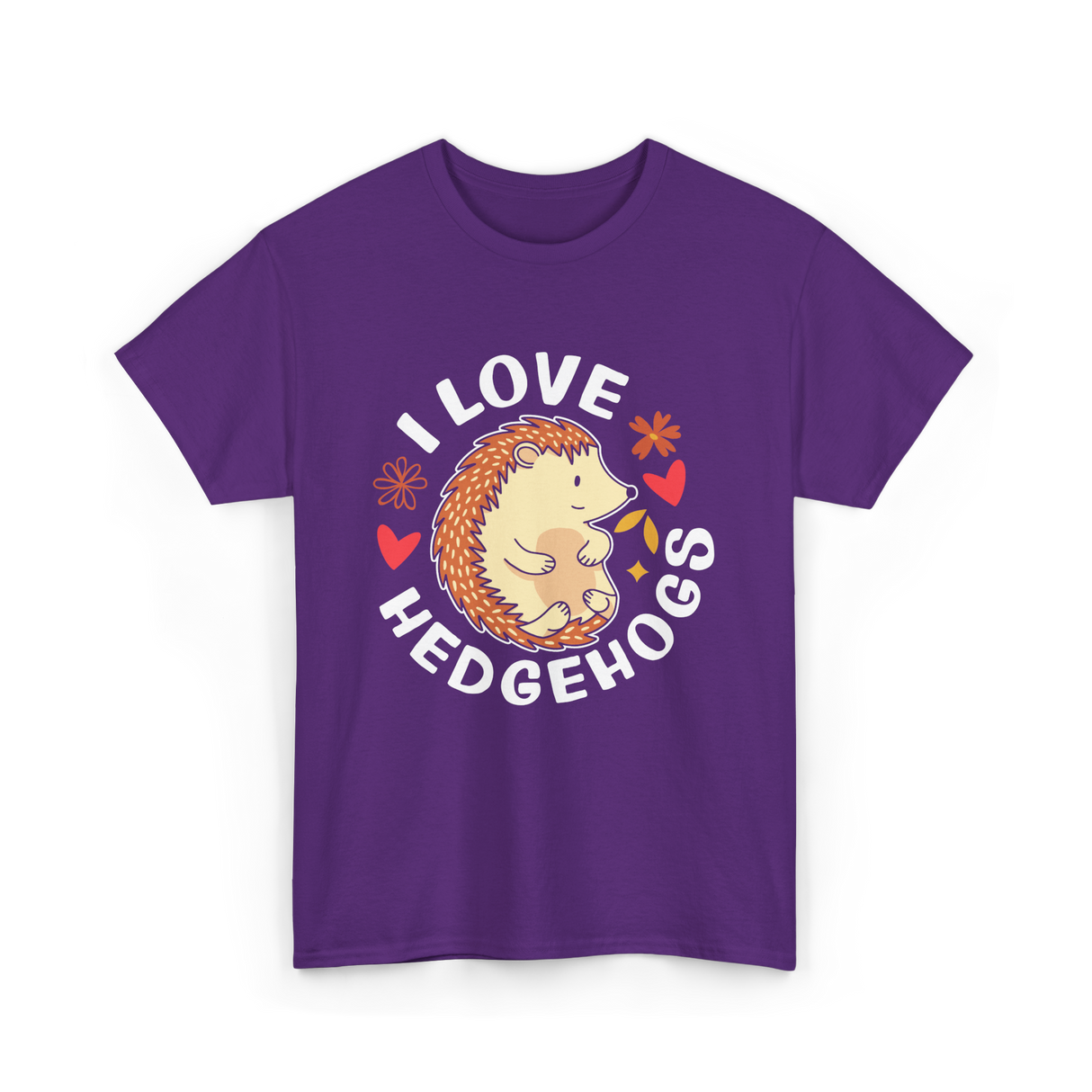 I Love Hedgehogs Hedgehog Animal T-Shirt - Purple