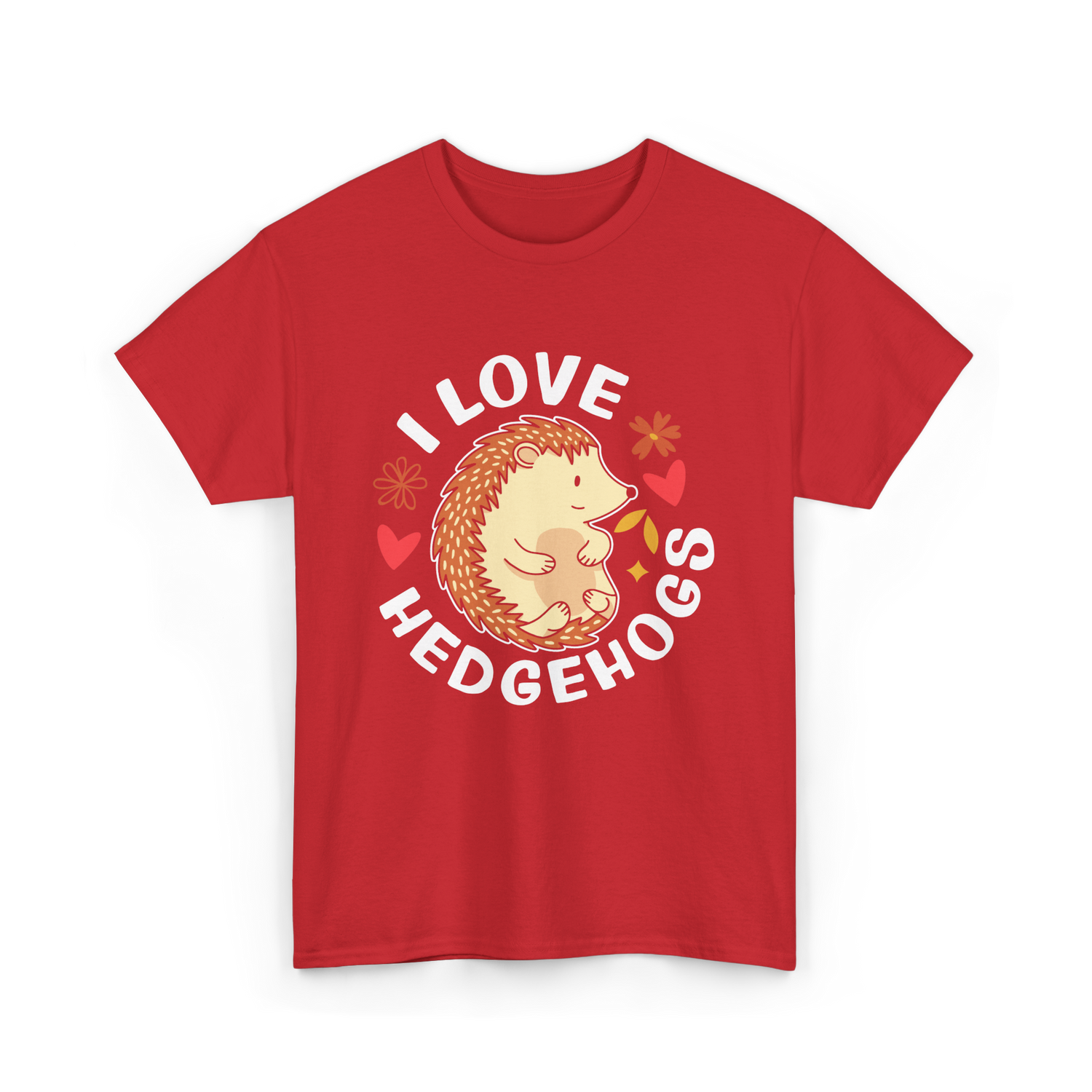 I Love Hedgehogs Hedgehog Animal T-Shirt - Red