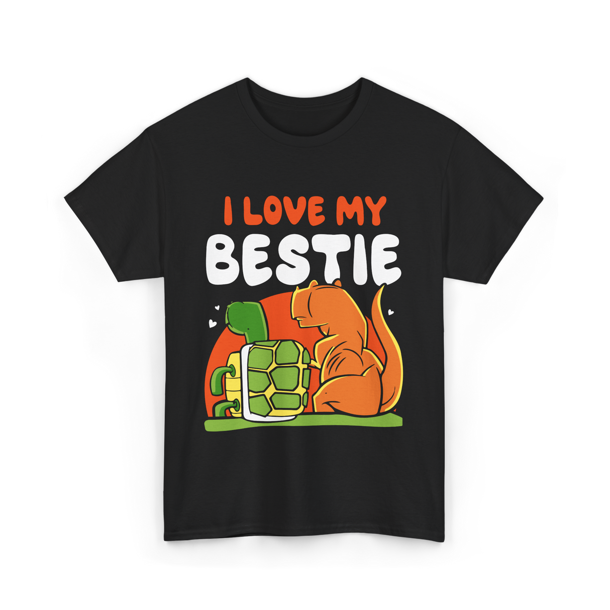 I Love My Bestie Friendship Team T-Shirt - Black