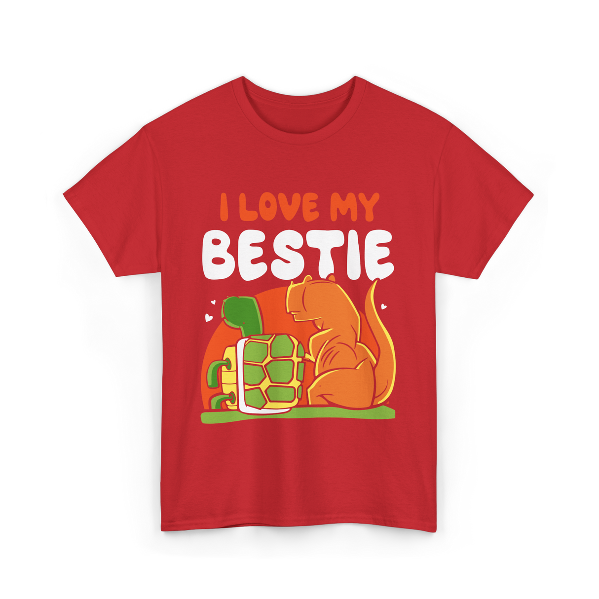 I Love My Bestie Friendship Team T-Shirt - Red