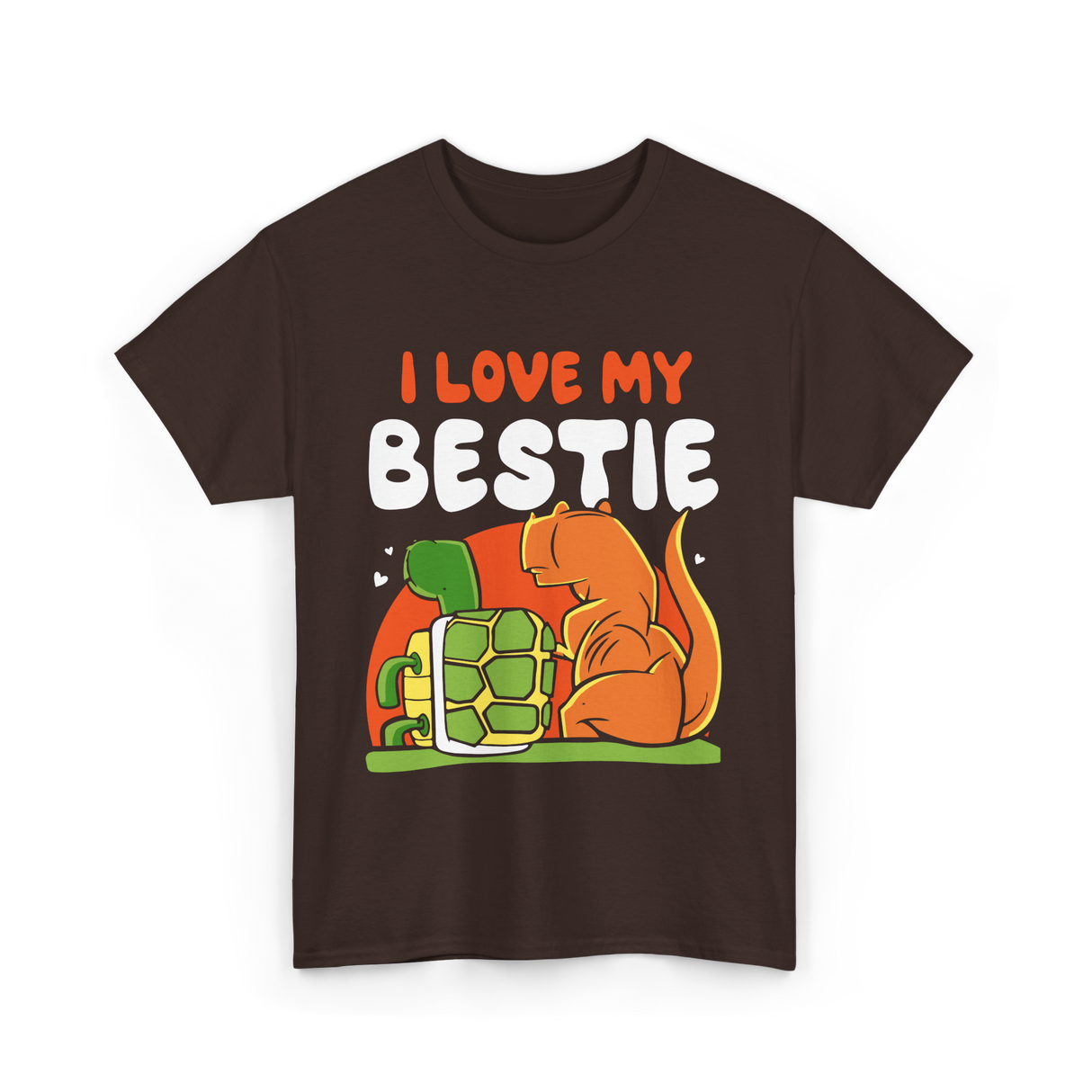 I Love My Bestie Friendship Team T-Shirt - Dark Chocolate