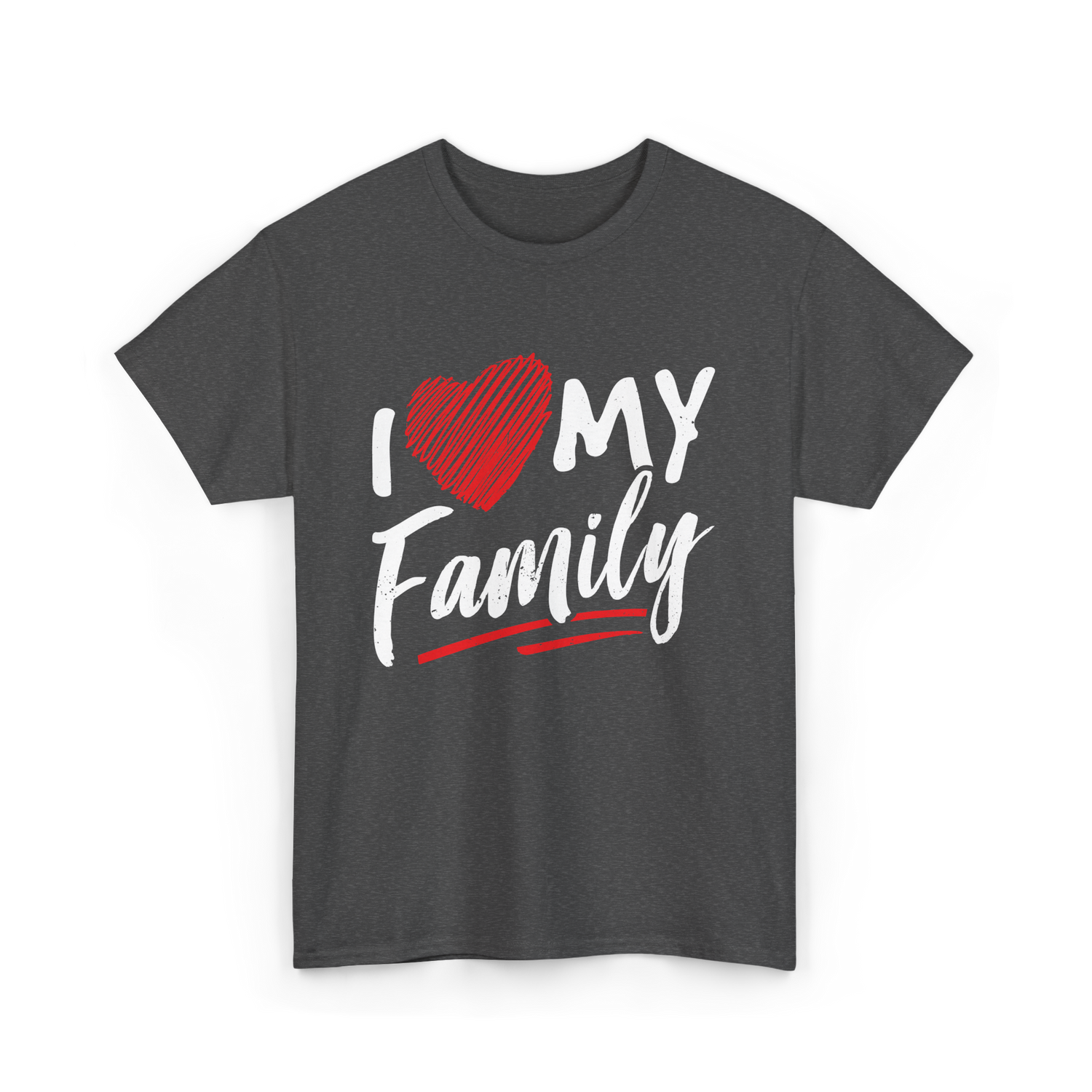 I Love My Family Family Bonding T-Shirt - Dark Heather