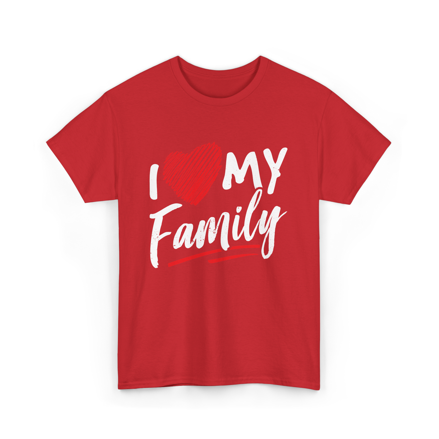 I Love My Family Family Bonding T-Shirt - Red