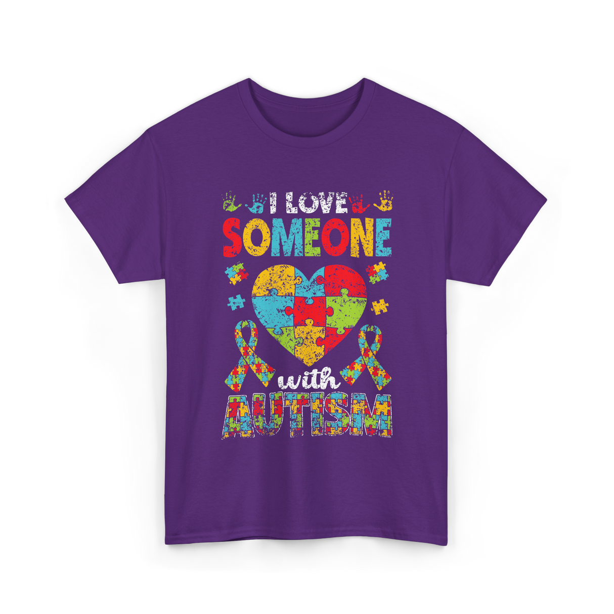 I Love Someone Autism Support T-Shirt - Purple