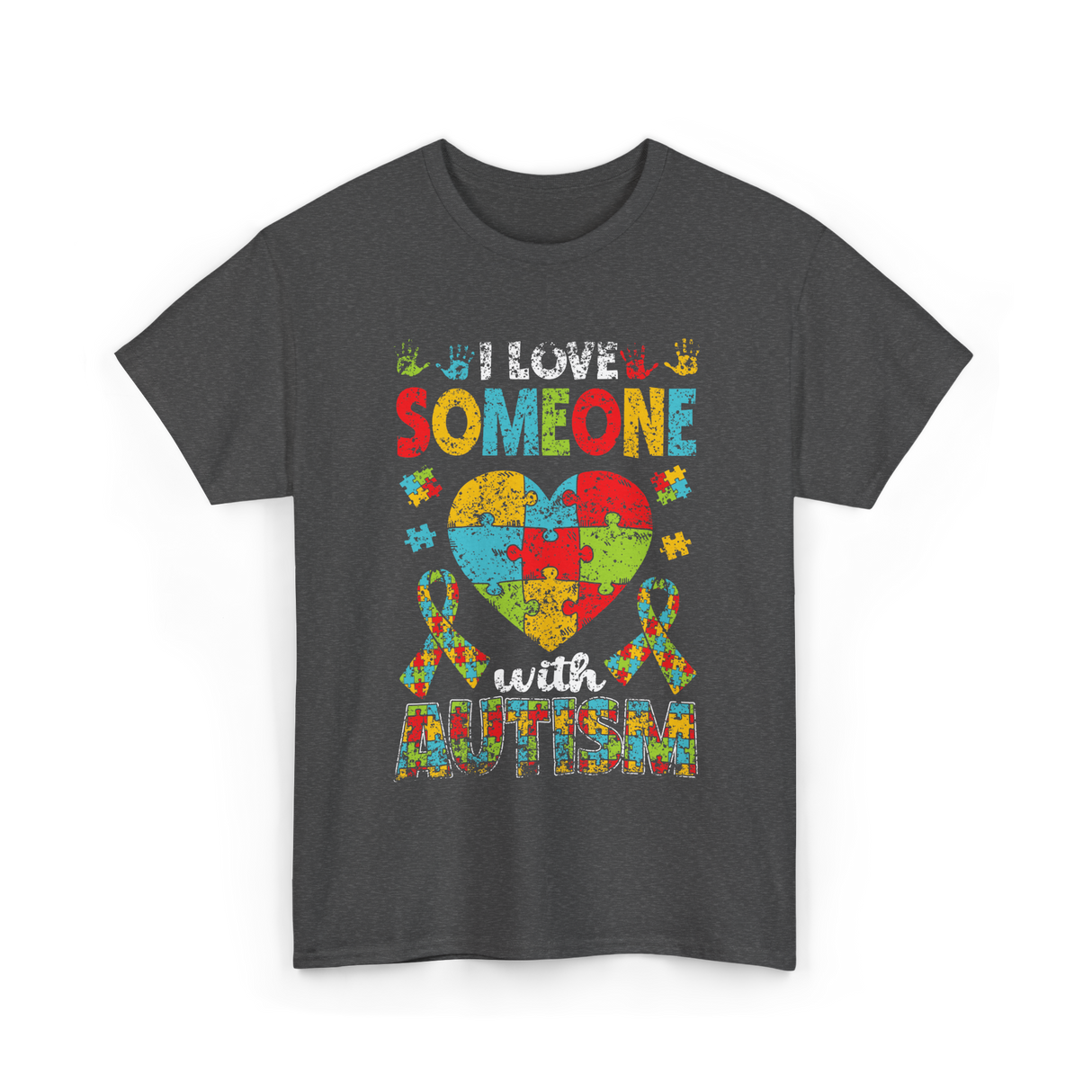 I Love Someone Autism Support T-Shirt - Dark Heather