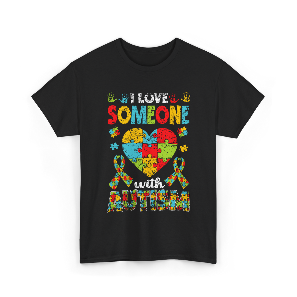 I Love Someone Autism Support T-Shirt - Black