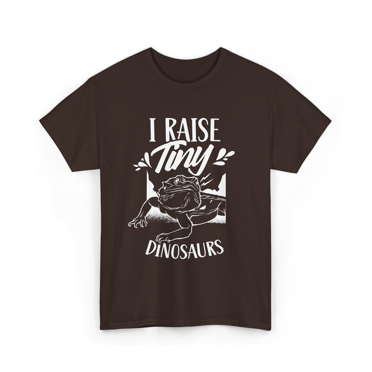 I Raise Tiny Dinosaurs Bearded Dragon T-Shirt - Dark Chocolate
