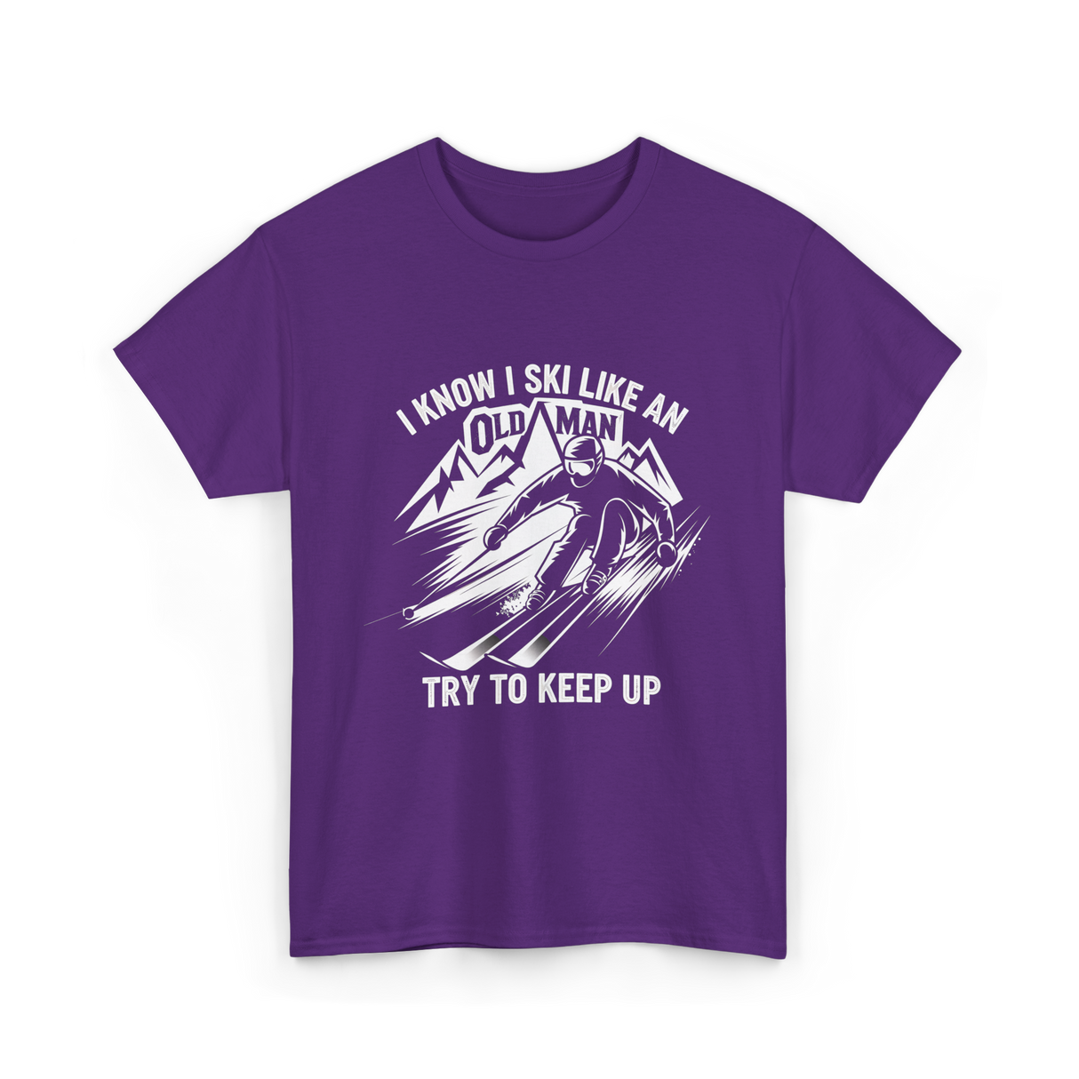 I Ski Like An Old Man Skiing T-Shirt - Purple