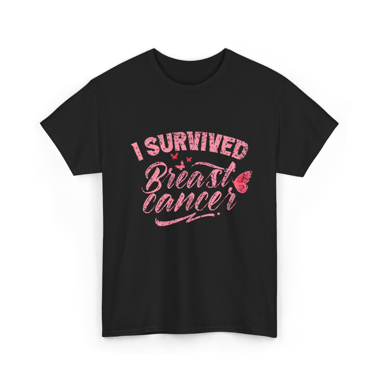 I Survived Breast Cancer Support T-Shirt - Black