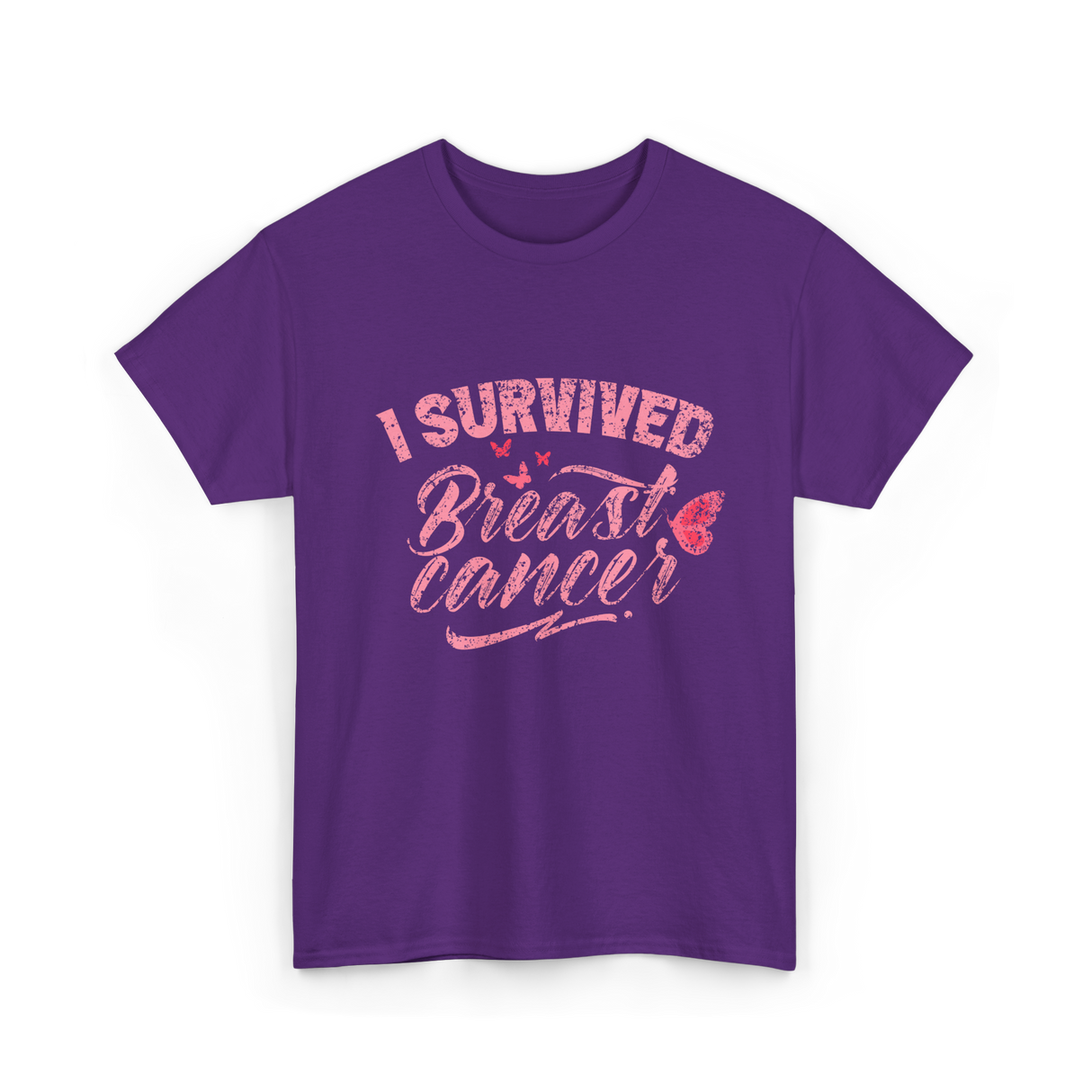 I Survived Breast Cancer Support T-Shirt - Purple
