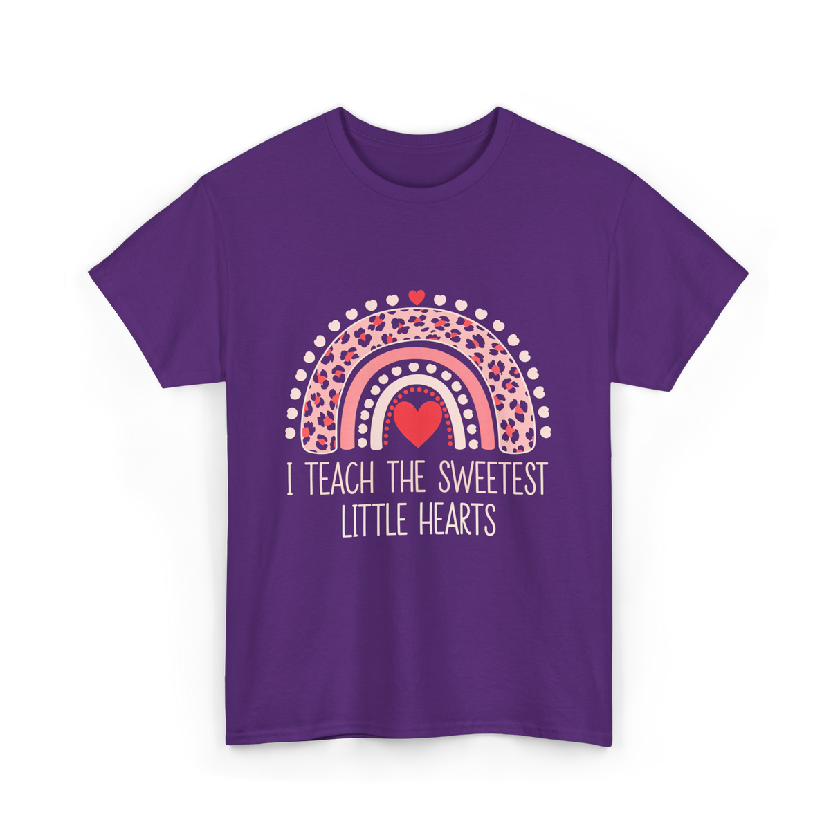 I Teach The Sweetest Hearts Teacher T-Shirt - Purple