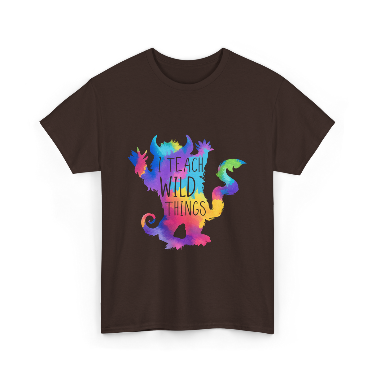 I Teach Wild Things Teacher T-Shirt - Dark Chocolate