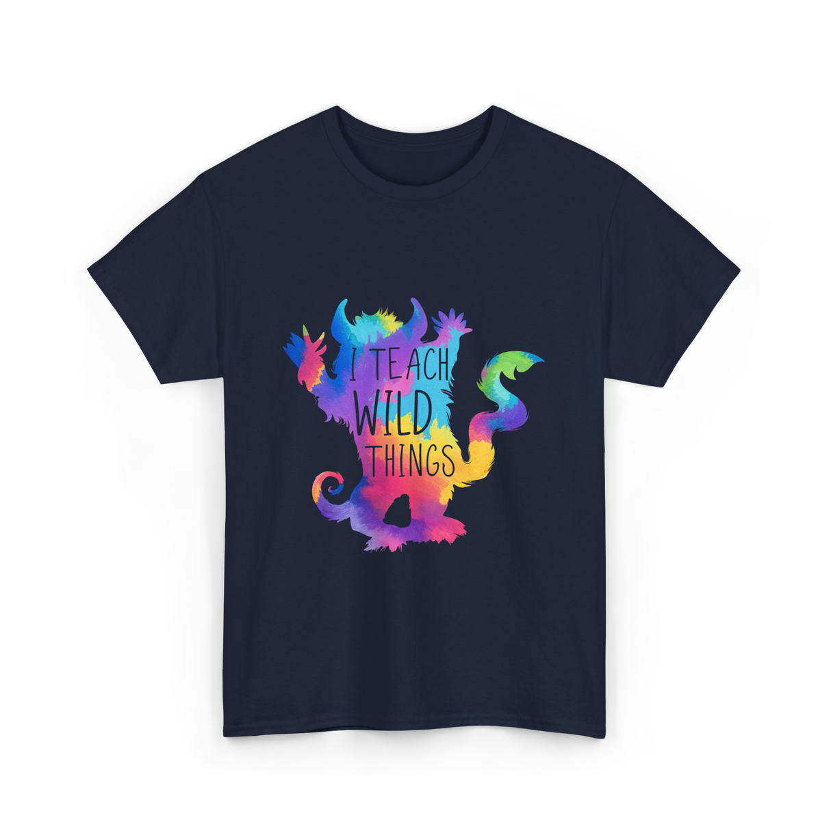 I Teach Wild Things Teacher T-Shirt - Navy