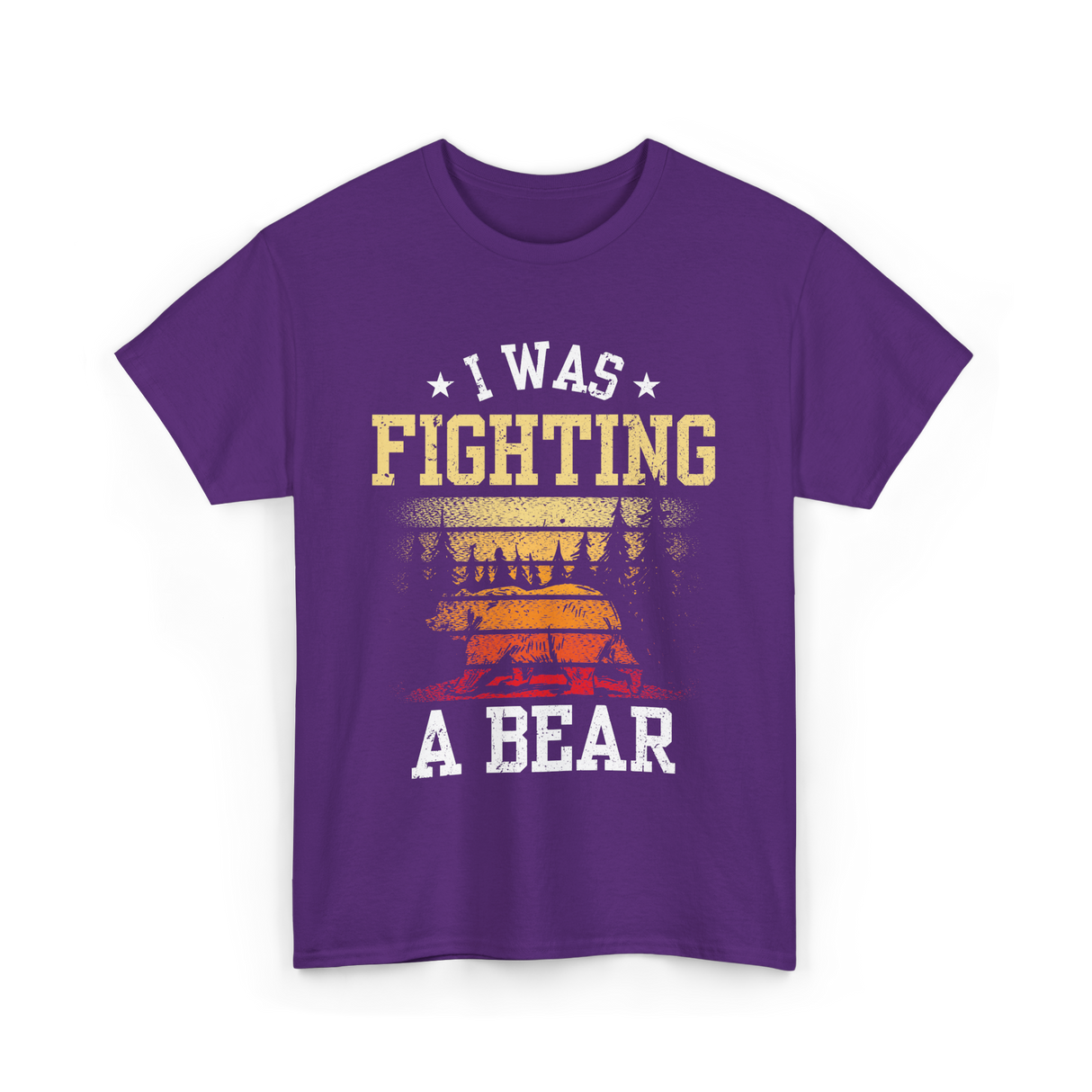 I Was Fighting A Bear Survivor T-Shirt - Purple