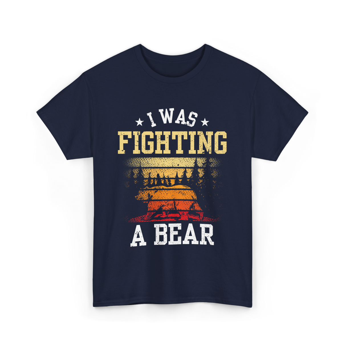 I Was Fighting A Bear Survivor T-Shirt - Navy