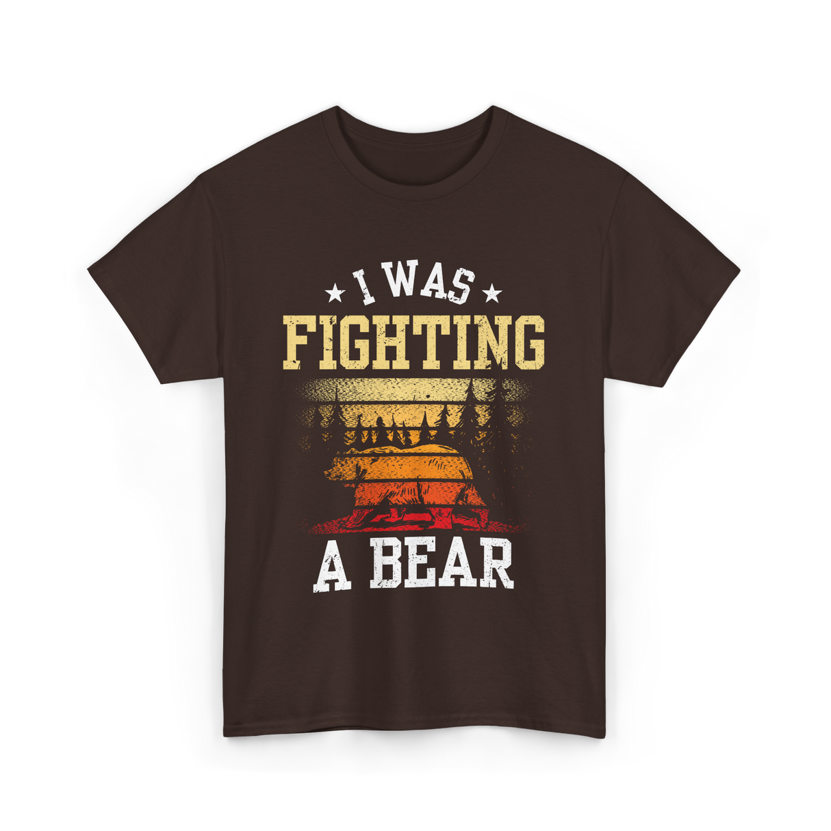 I Was Fighting A Bear Survivor T-Shirt - Dark Chocolate