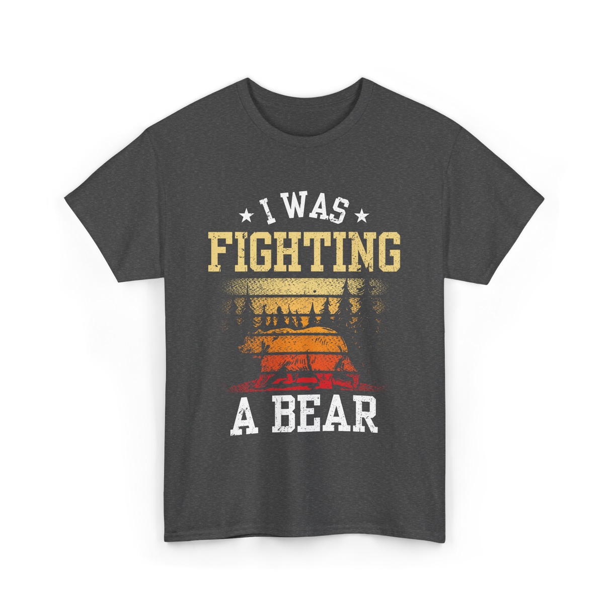 I Was Fighting A Bear Survivor T-Shirt - Dark Heather