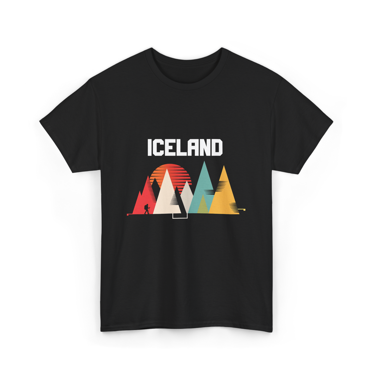 Iceland Mountains Adventure T-Shirt - Black