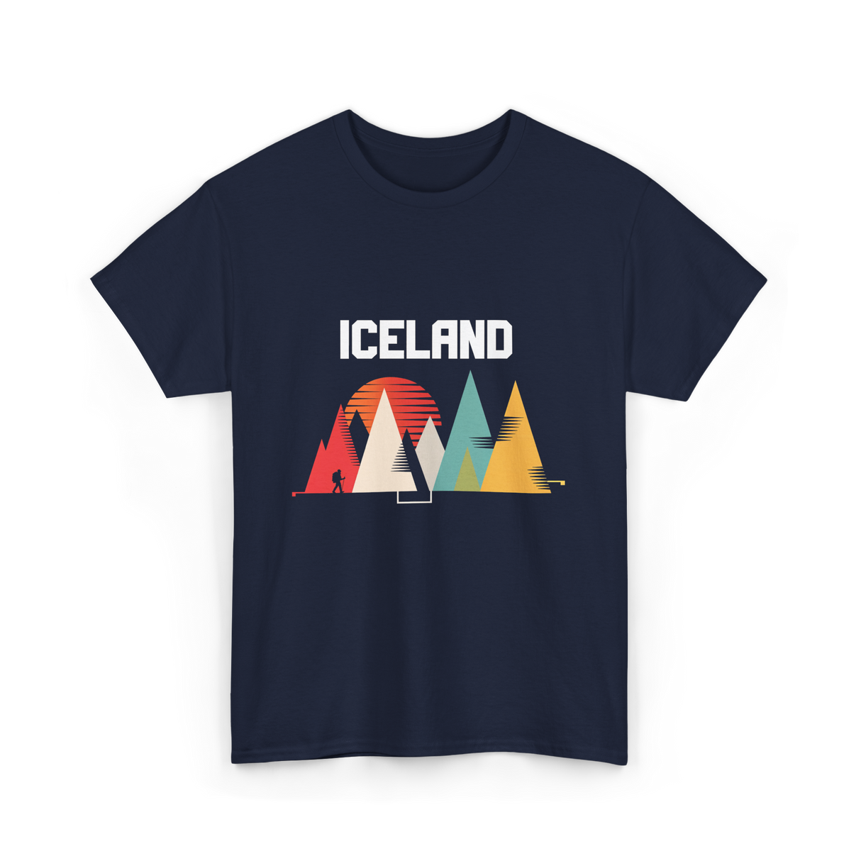 Iceland Mountains Adventure T-Shirt - Navy