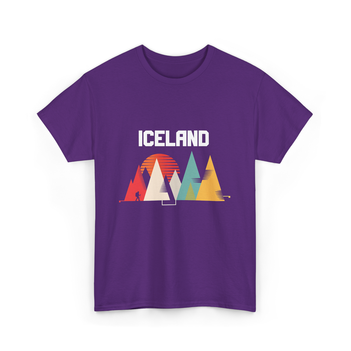 Iceland Mountains Adventure T-Shirt - Purple