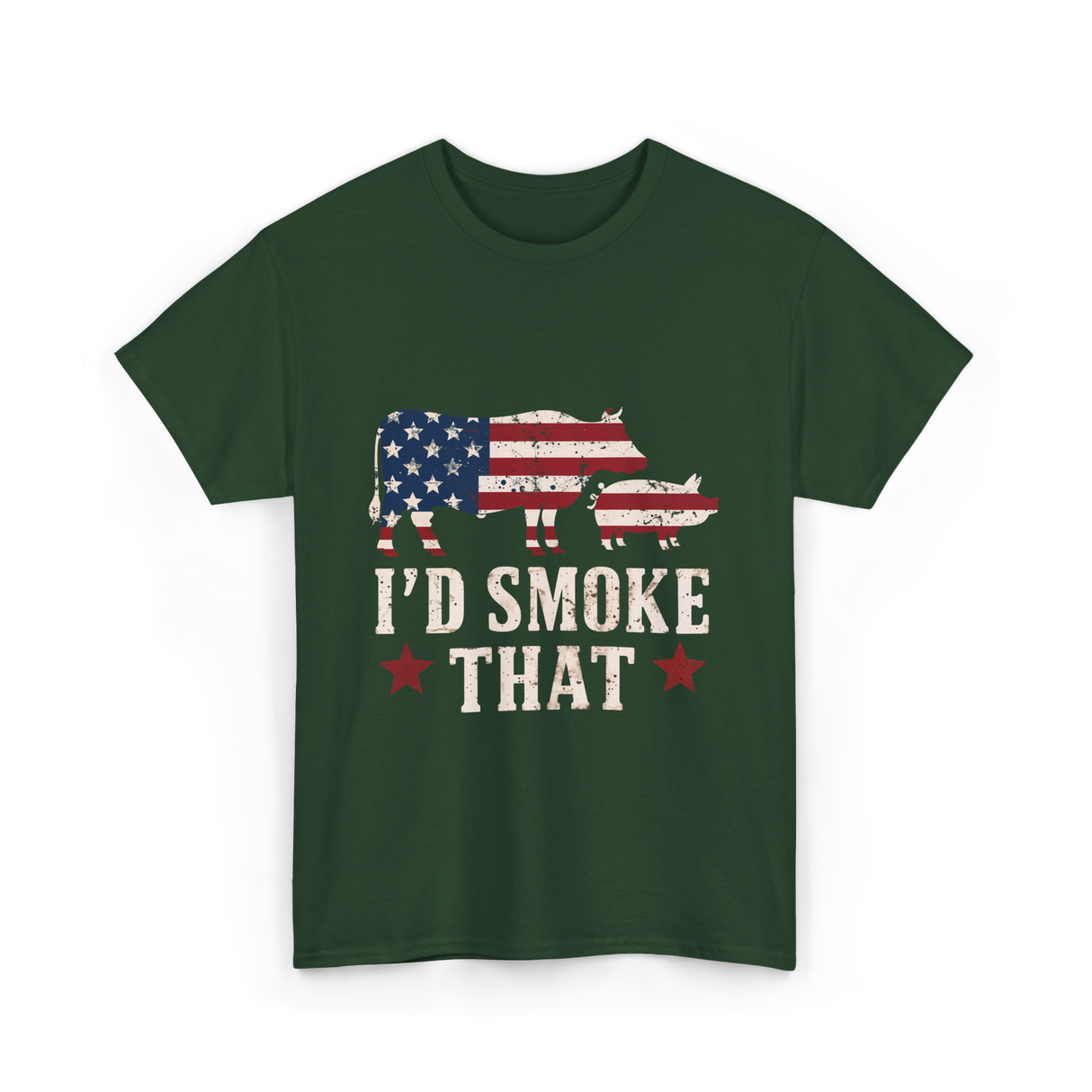 I'd Smoke That BBQ Grill T-Shirt - Forest Green
