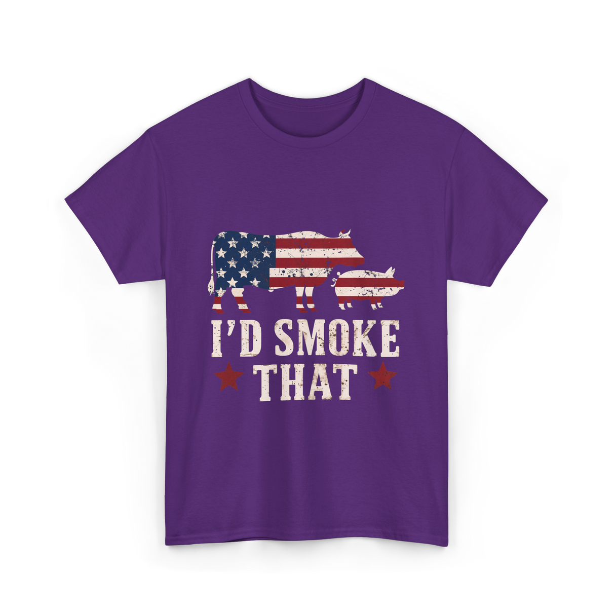 I'd Smoke That BBQ Grill T-Shirt - Purple