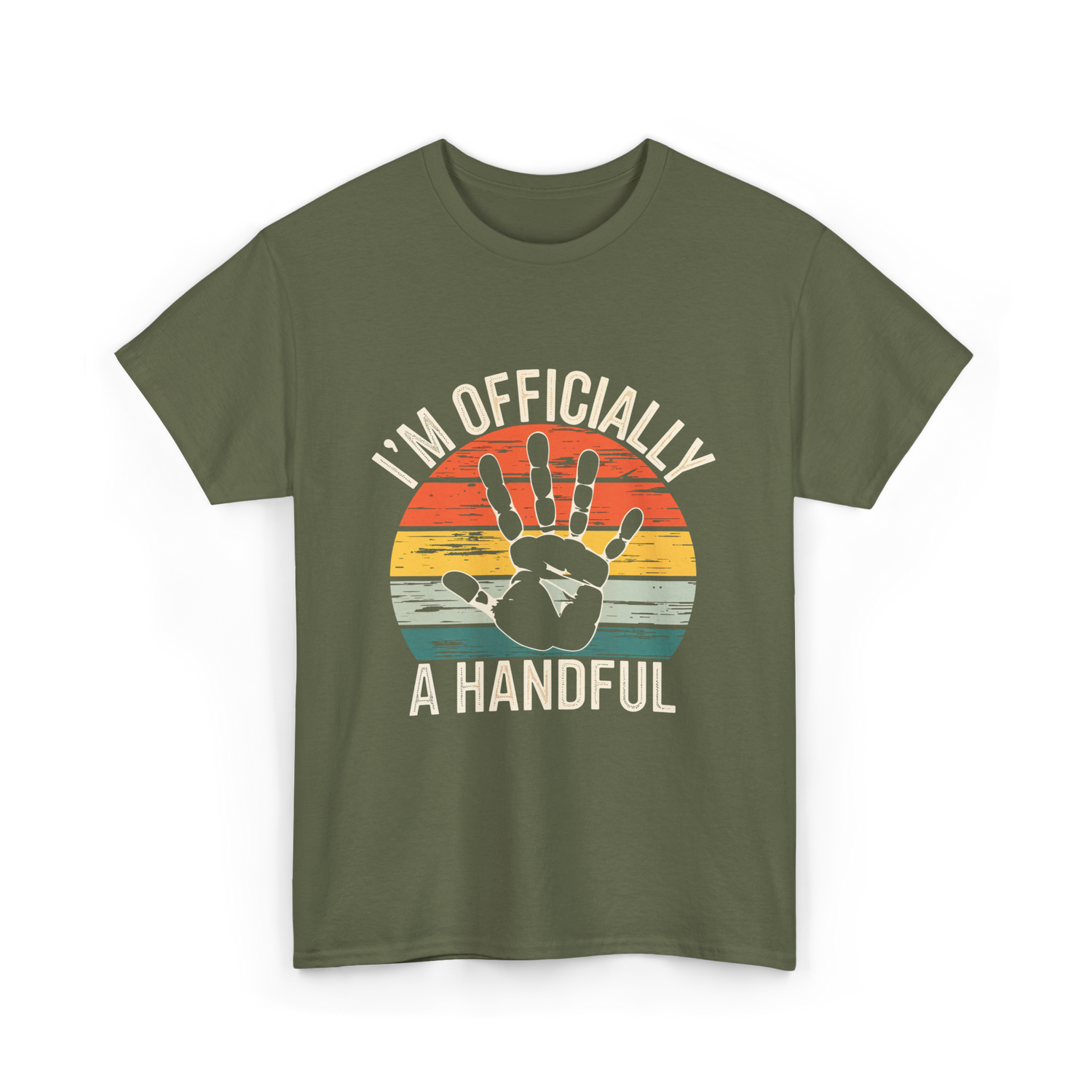 I'm Officially A Handful Kids T-Shirt - Military Green