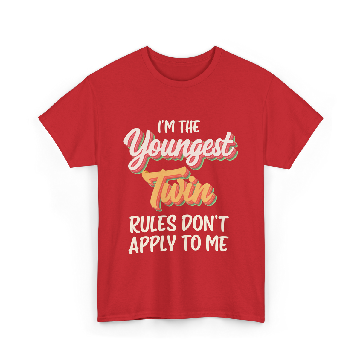 I'm The Youngest Twin Twinning T-Shirt - Red