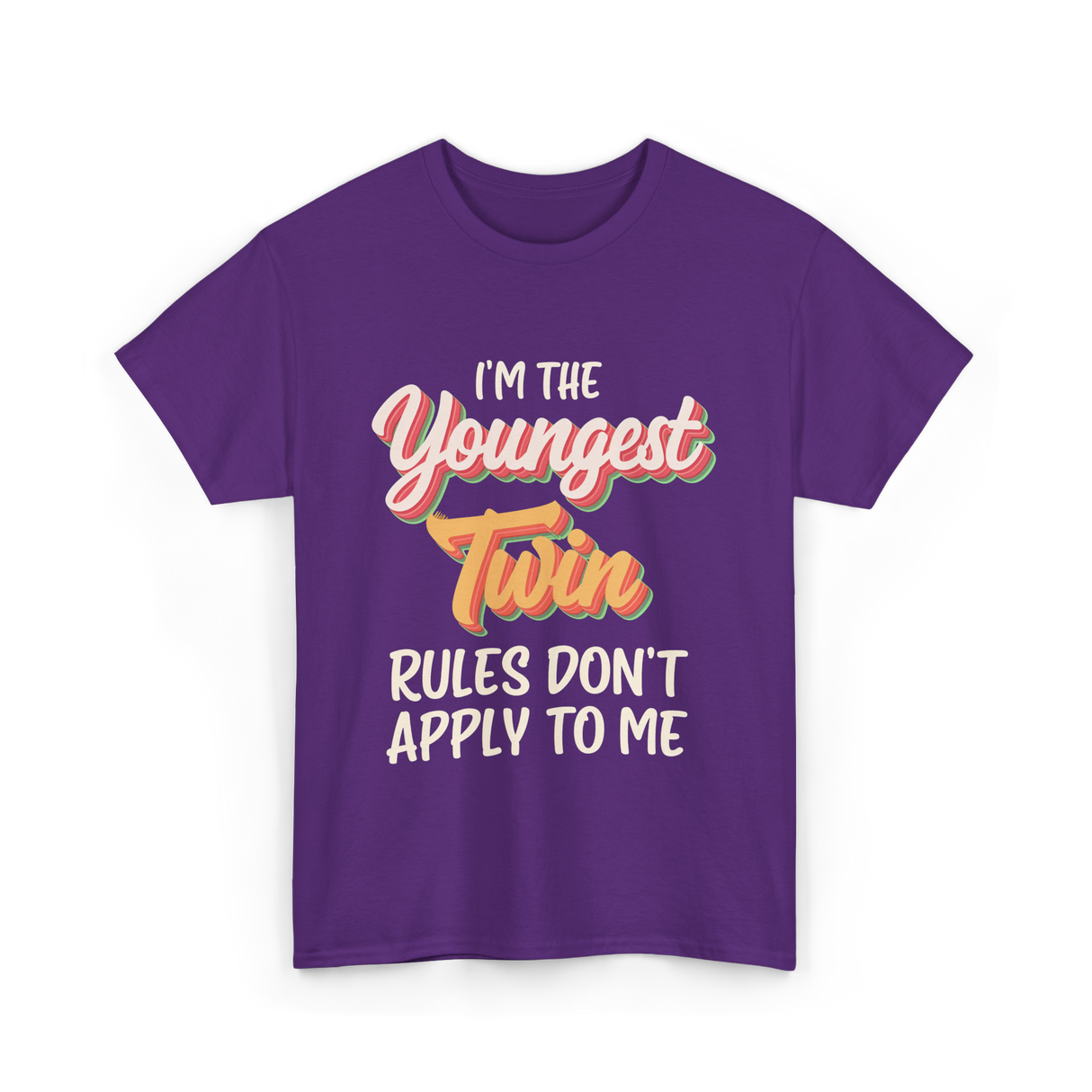I'm The Youngest Twin Twinning T-Shirt - Purple