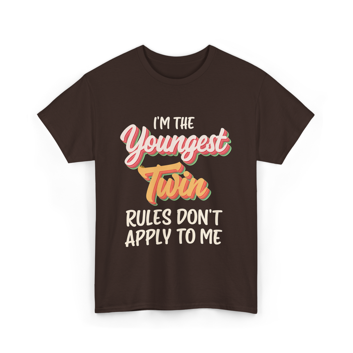 I'm The Youngest Twin Twinning T-Shirt - Dark Chocolate