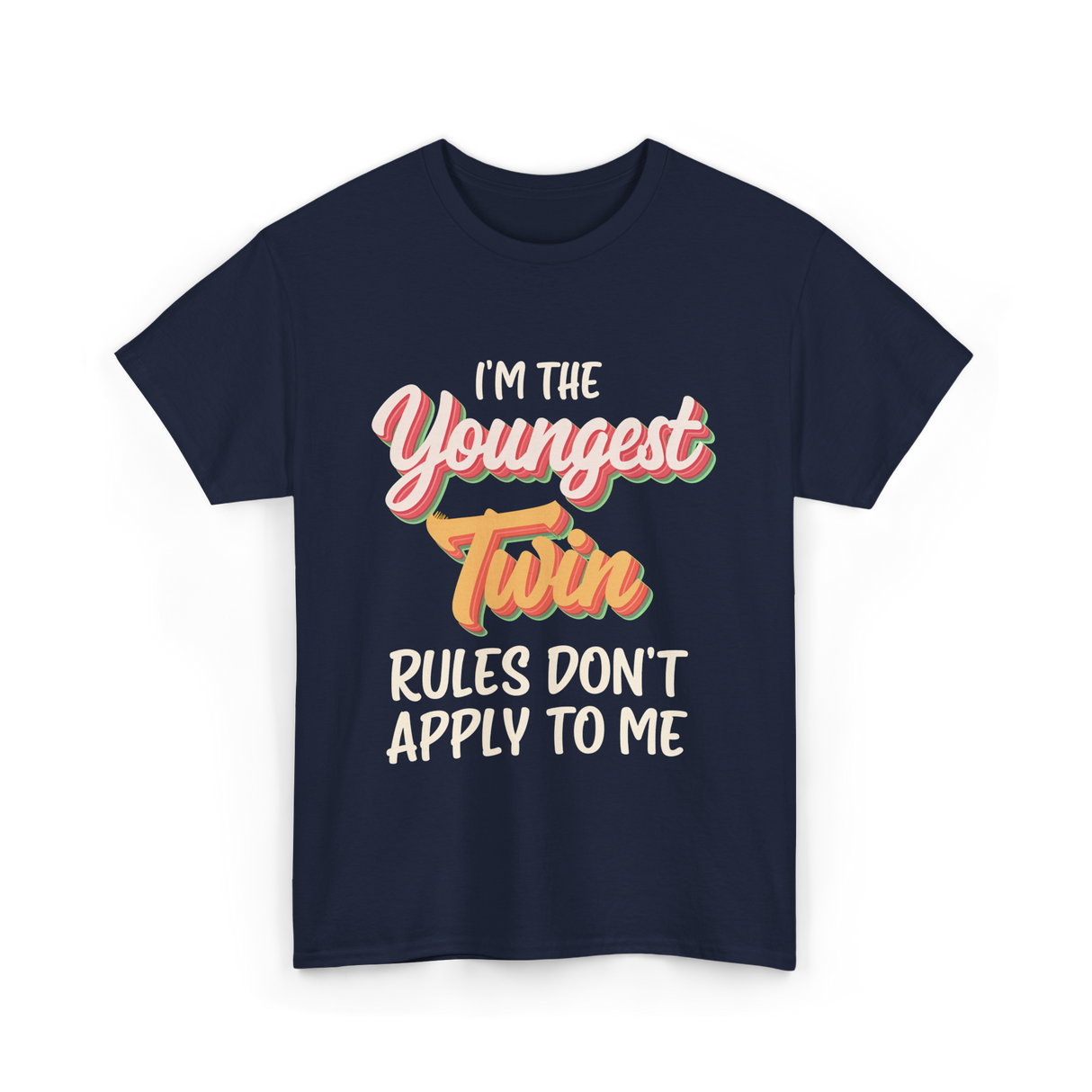 I'm The Youngest Twin Twinning T-Shirt - Navy