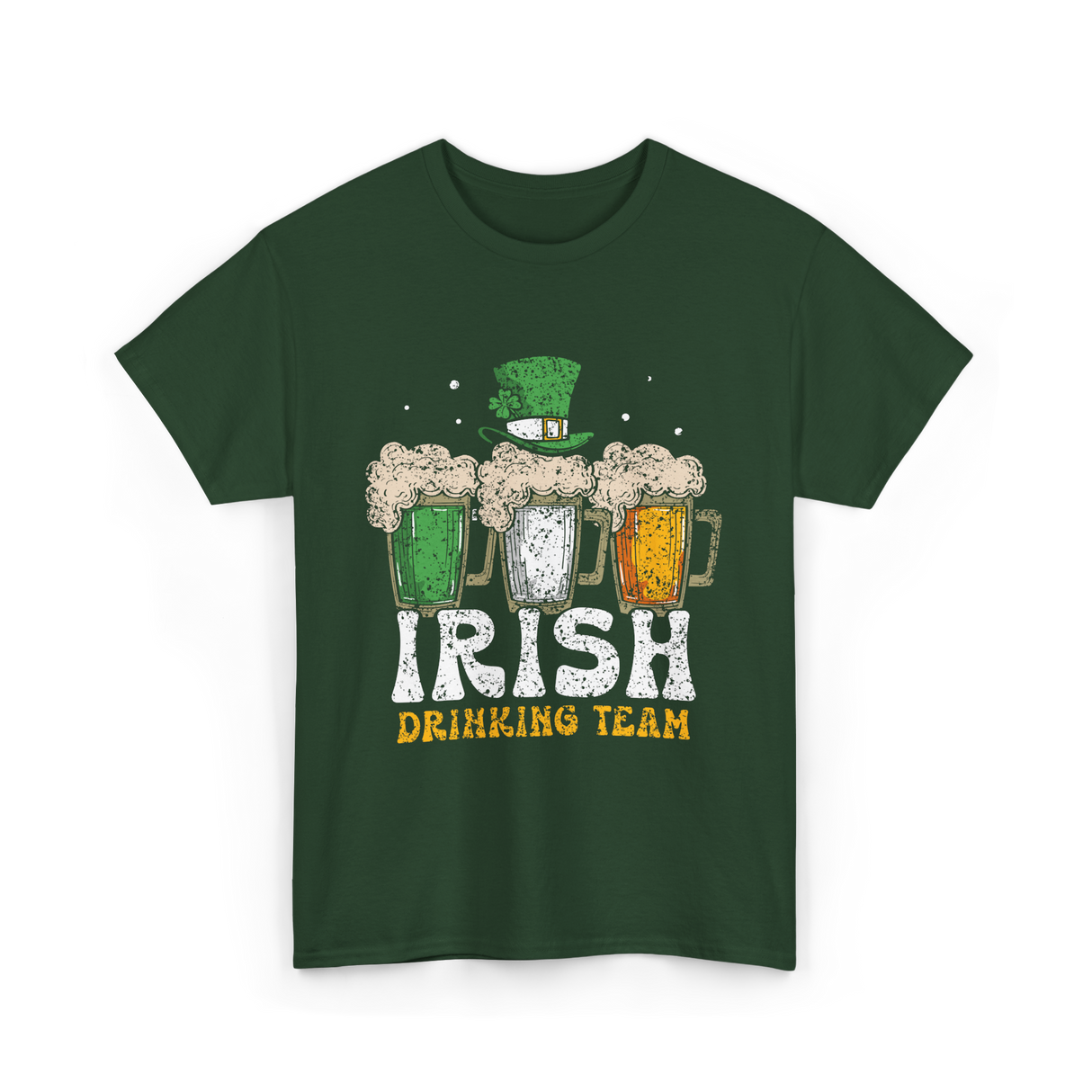 Irish Drinking Team Beer T-Shirt - Forest Green
