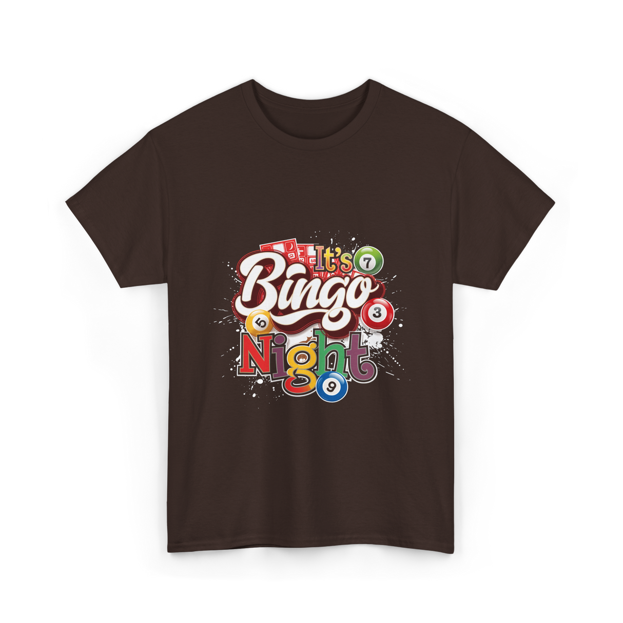 It's Bingo Night Bingo T-Shirt - Dark Chocolate