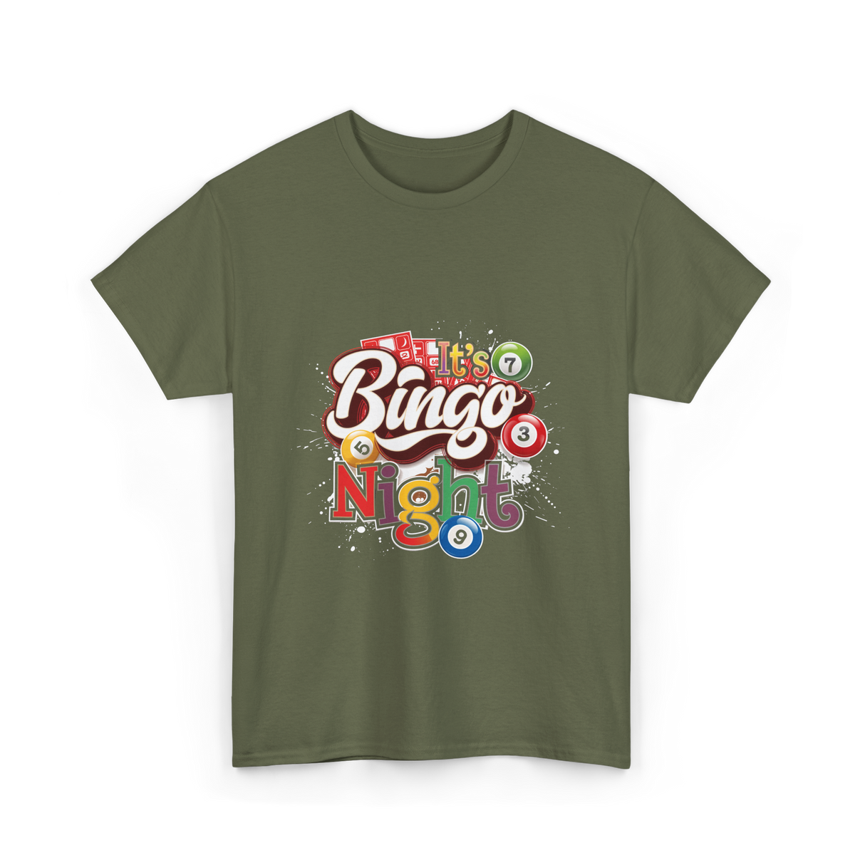 It's Bingo Night Bingo T-Shirt - Military Green