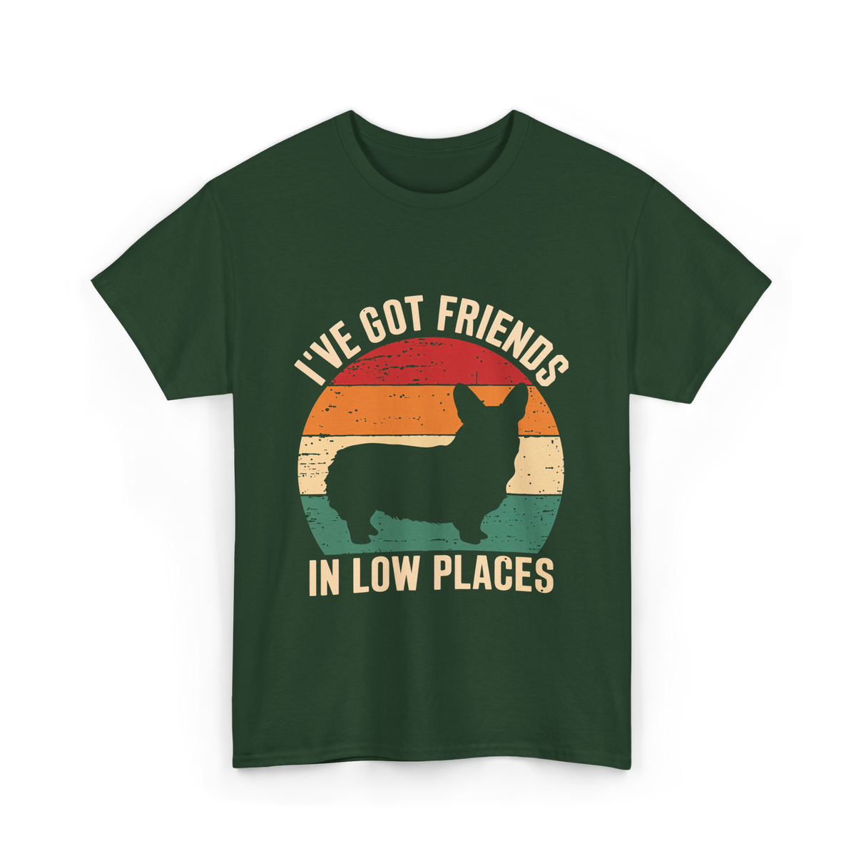 I've Got Friends Corgi Dog Lover T-Shirt - Forest Green