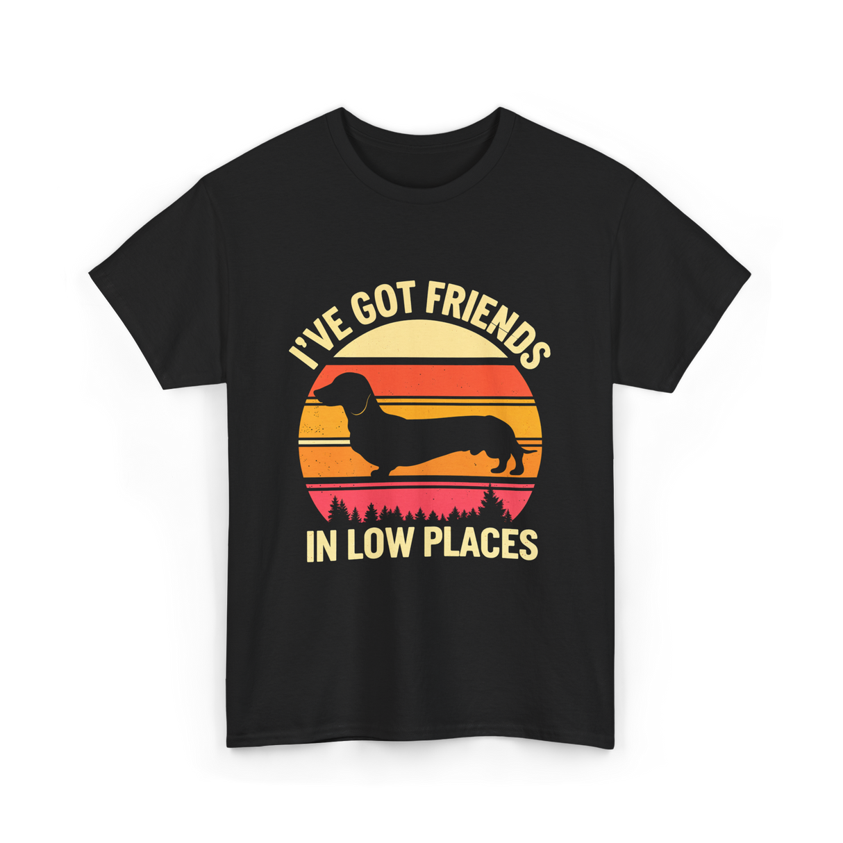 I've Got Friends Dachshund Pals T-Shirt - Black