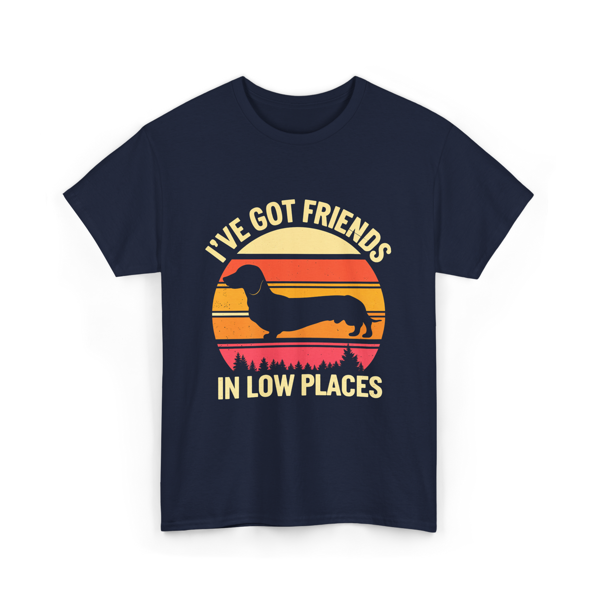 I've Got Friends Dachshund Pals T-Shirt - Navy