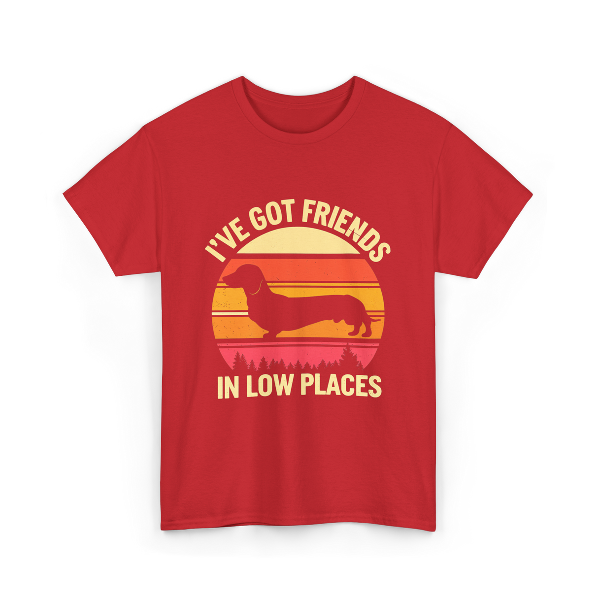 I've Got Friends Dachshund Pals T-Shirt - Red
