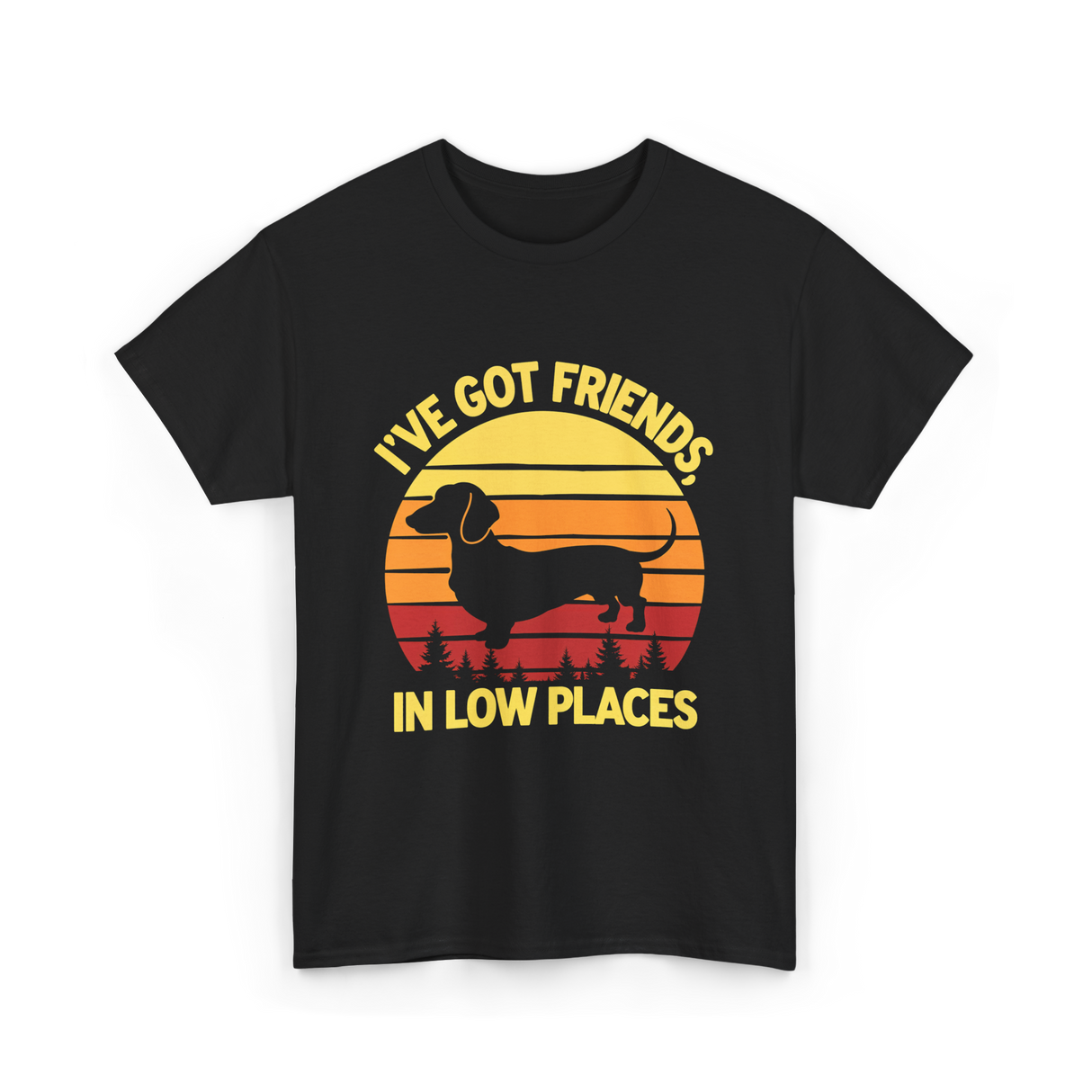 I've Got Friends Dachshund T-Shirt - Black