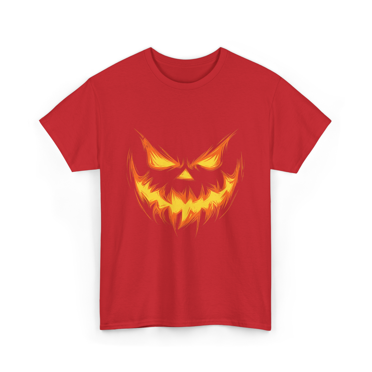 Jack O Lantern Face Pumpkin Halloween T-Shirt - Red