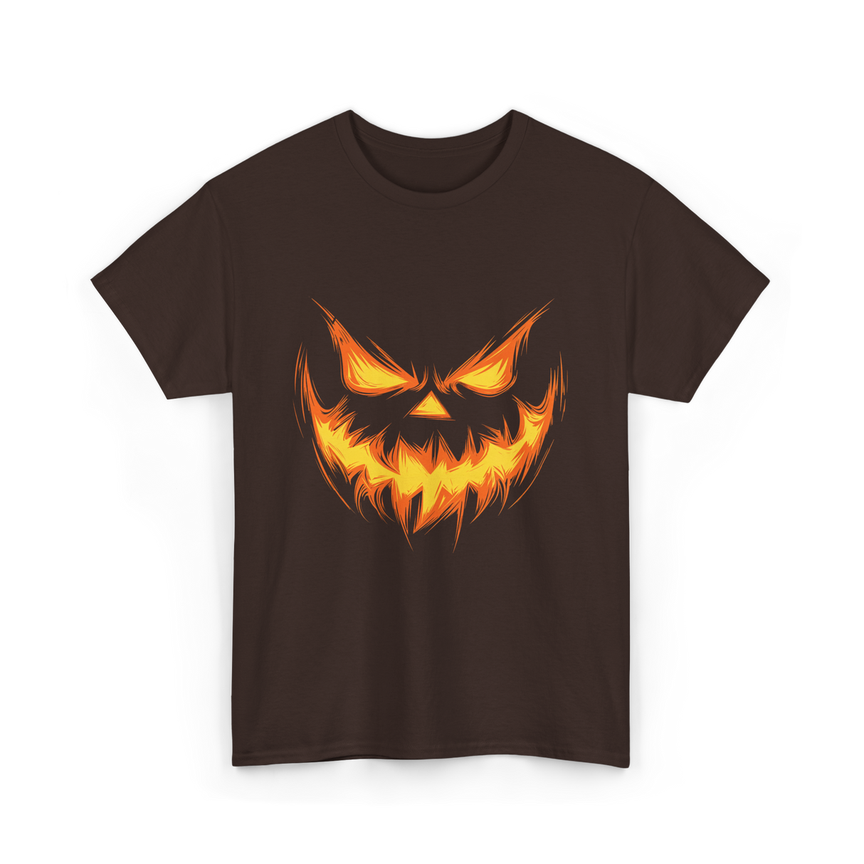 Jack O Lantern Face Pumpkin Halloween T-Shirt - Dark Chocolate