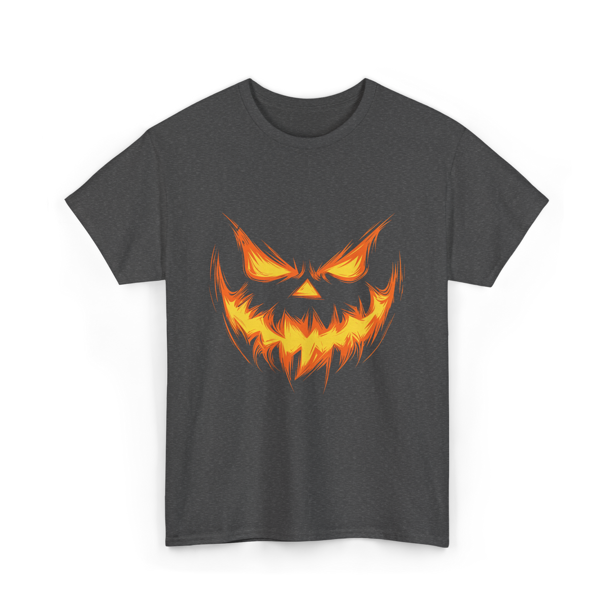 Jack O Lantern Face Pumpkin Halloween T-Shirt - Dark Heather