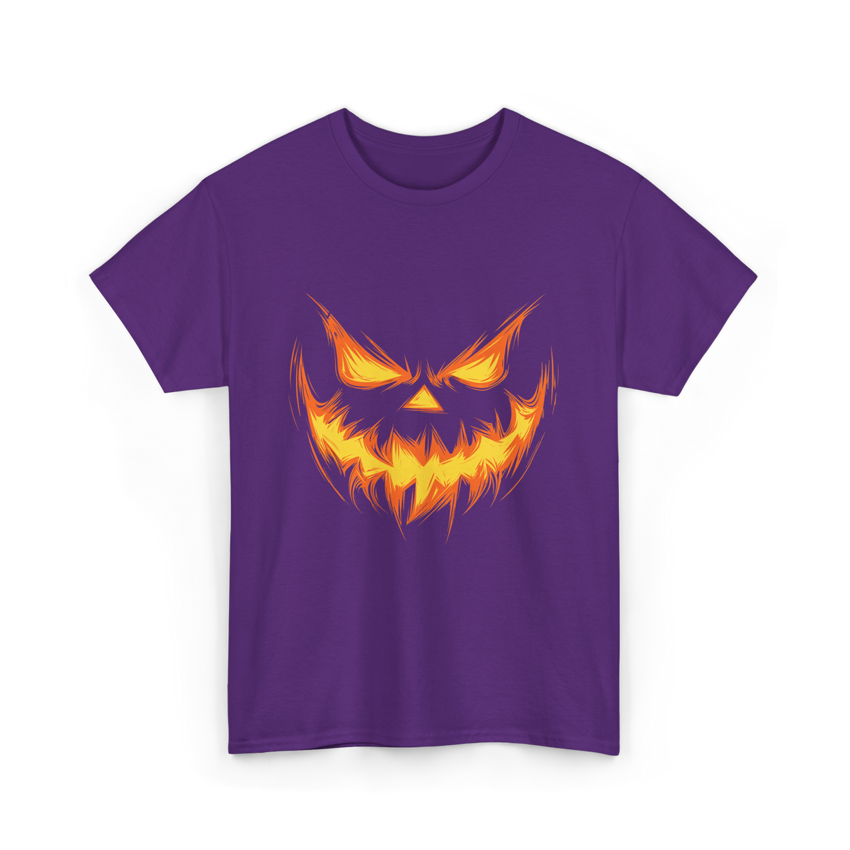 Jack O Lantern Face Pumpkin Halloween T-Shirt - Purple