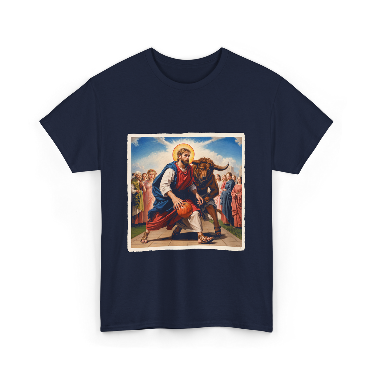 Jesus and Basketball Jesus T-Shirt - Navy